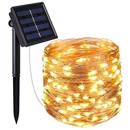 100LEDs Solar Powered Copper Wire String Lights